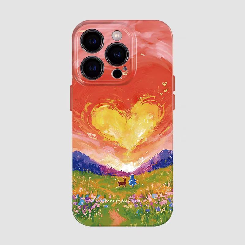 Shockproof oil painting style soft Phone Case for iPhone 16/15/14
