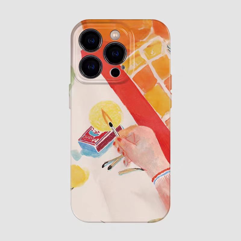Shockproof oil painting style soft Phone Case for iPhone 16/15/14