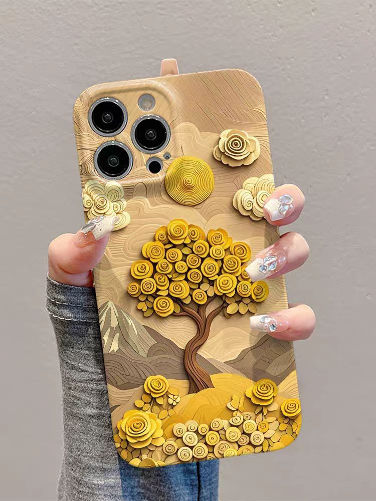 Shockproof oil painting style soft Phone Case for iPhone 16/15/14
