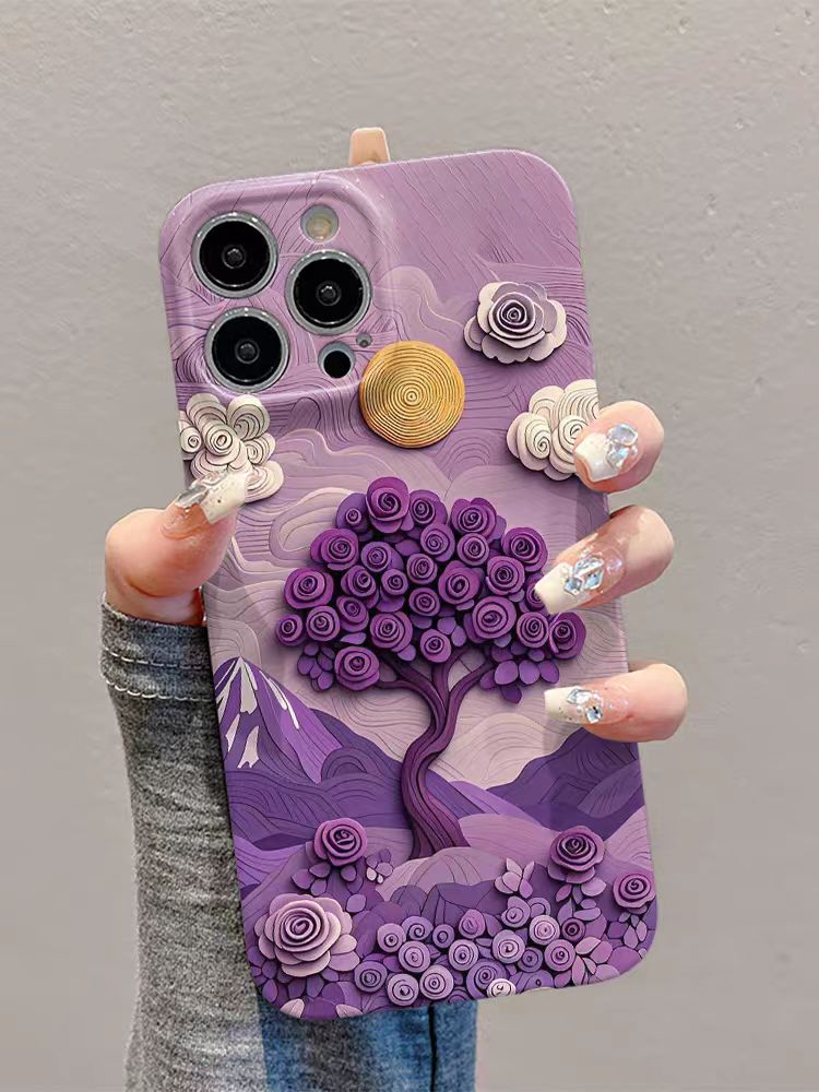 Shockproof oil painting style soft Phone Case for iPhone 16/15/14