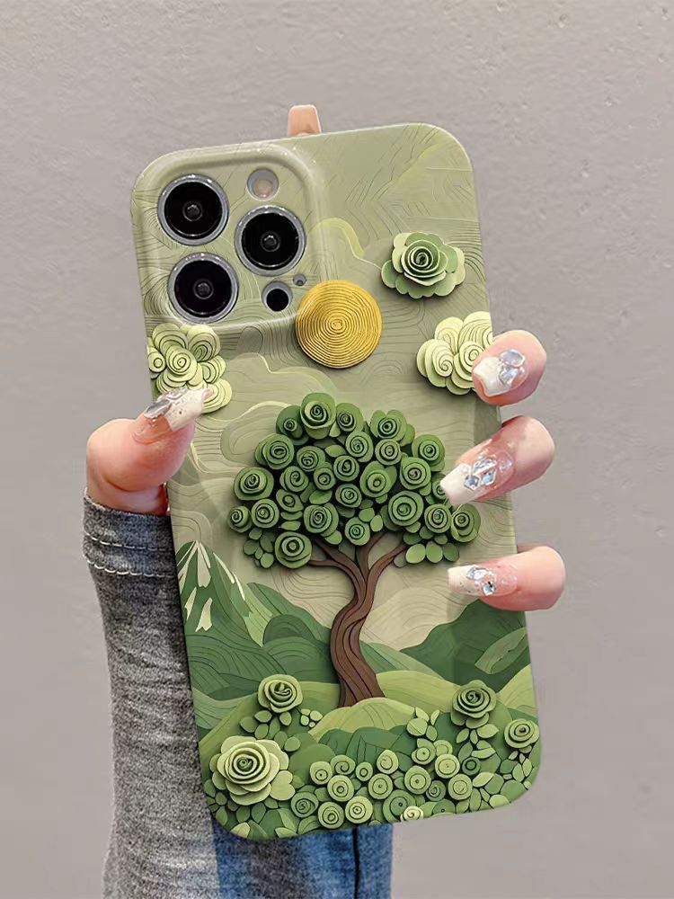 Shockproof oil painting style soft Phone Case for iPhone 16/15/14