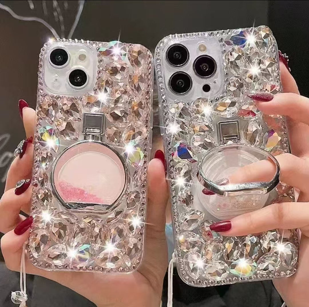 Shockproof Fashion Diamond Phone Holder iPhone case for iPhone 16/15/14/13/12/11