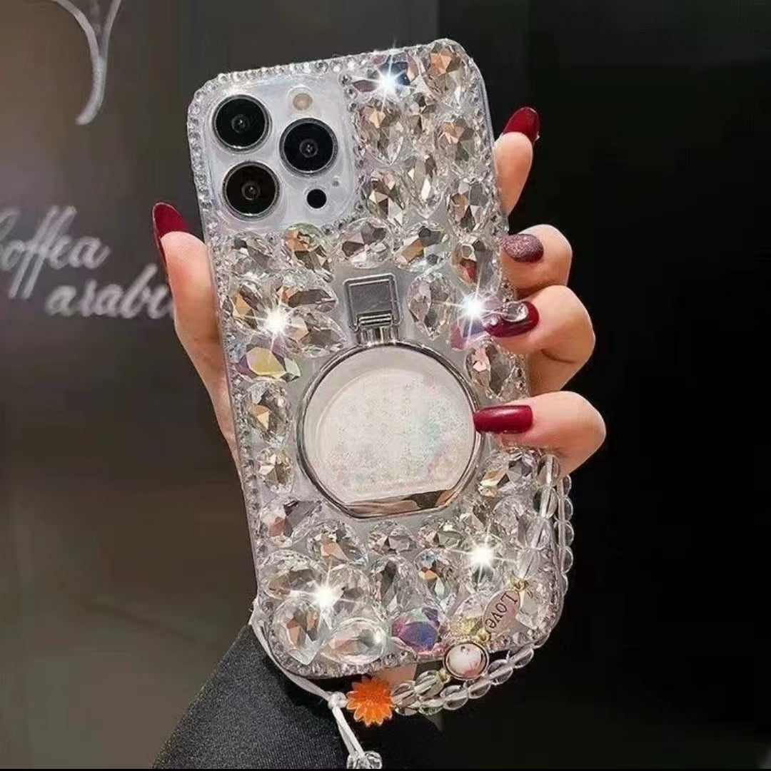 Shockproof Fashion Diamond Phone Holder iPhone case for iPhone 16/15/14/13/12/11