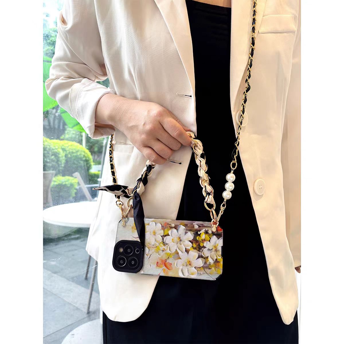 Shockproof Scarves Phone Chain Crossbody long chain Phone Case for iPhone 16/15/14/13