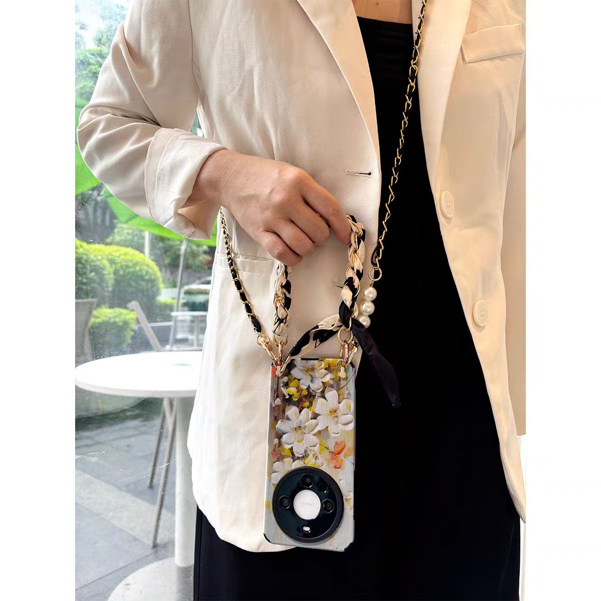 Shockproof Scarves Phone Chain Crossbody long chain Phone Case for iPhone 16/15/14/13