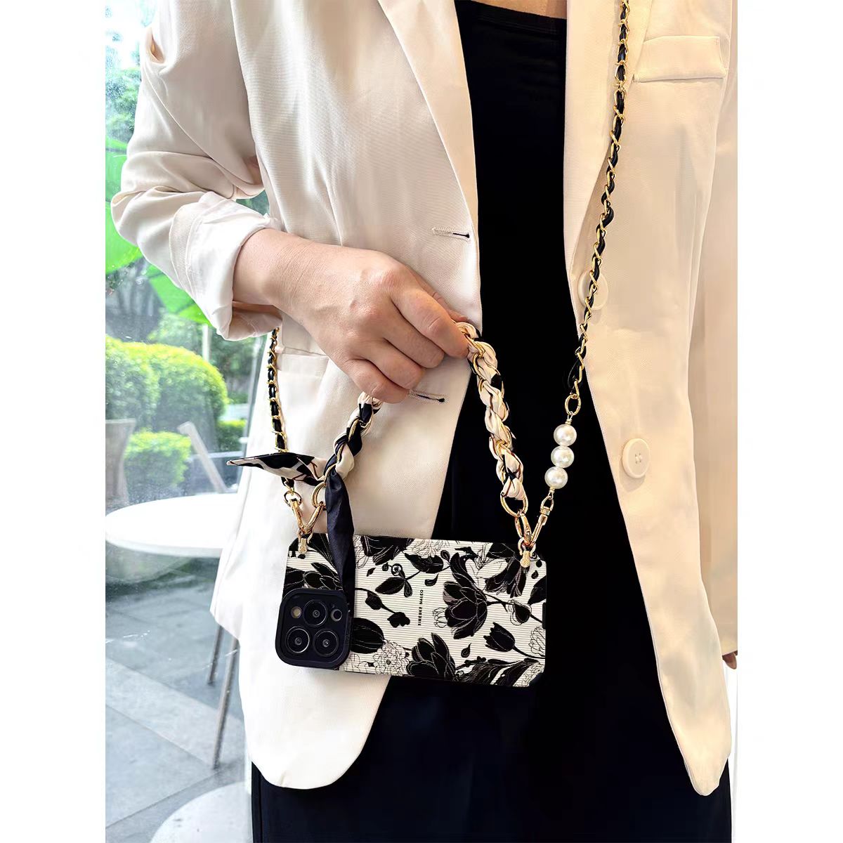Shockproof Scarves Phone Chain Crossbody long chain Phone Case for iPhone 16/15/14/13