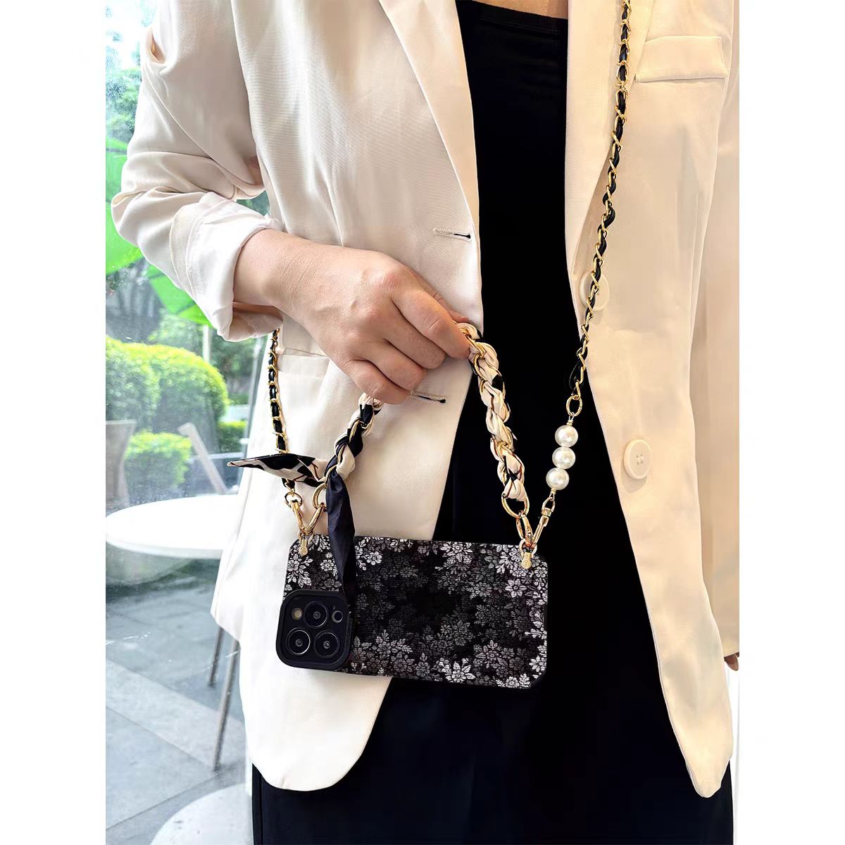 Shockproof Scarves Phone Chain Crossbody long chain Phone Case for iPhone 16/15/14/13