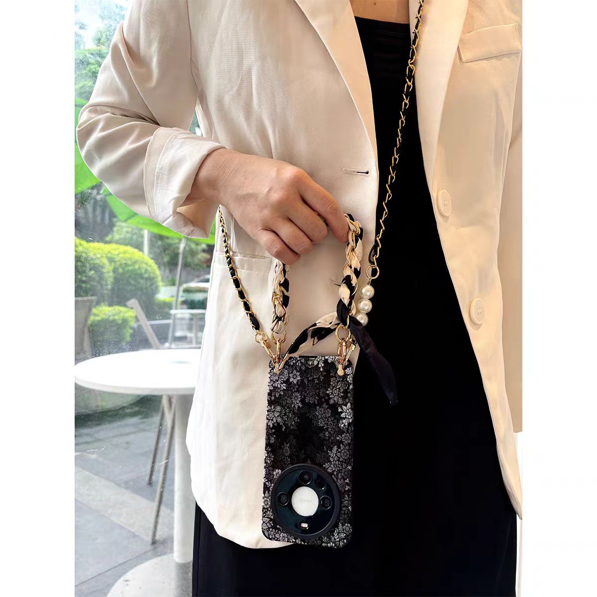 Shockproof Scarves Phone Chain Crossbody long chain Phone Case for iPhone 16/15/14/13