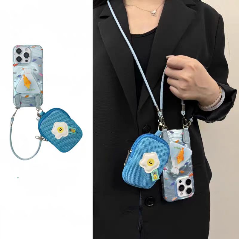 Shockproof Phone Chain Crossbody long chain with small bag Phone Case for iPhone 16/15/14