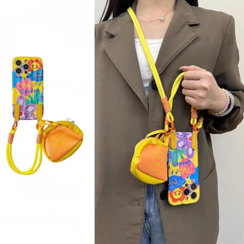 Shockproof Phone Chain Crossbody long chain with small bag Phone Case for iPhone 16/15/14