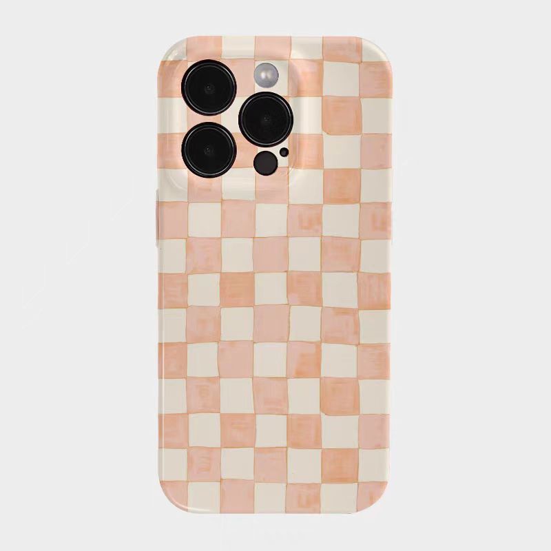 Shockproof Film material Plaid pattern soft Phone Case for iPhone 16/15/14/13
