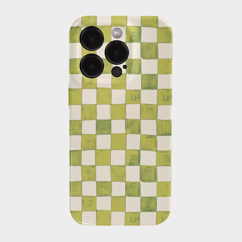 Shockproof Film material Plaid pattern soft Phone Case for iPhone 16/15/14/13