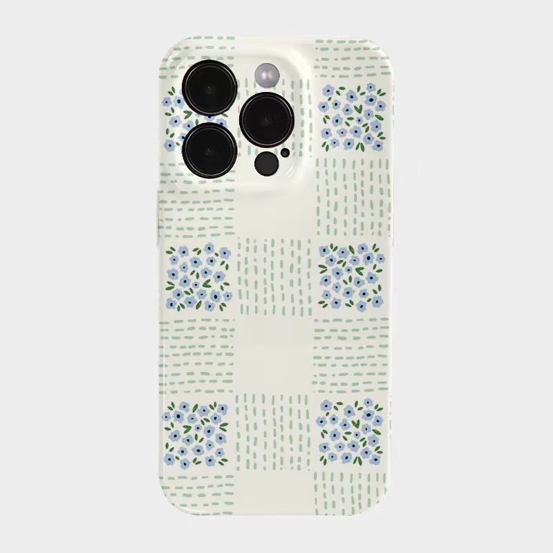 Shockproof Film material Plaid pattern soft Phone Case for iPhone 16/15/14/13