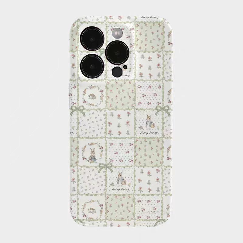 Shockproof Film material Plaid pattern soft Phone Case for iPhone 16/15/14/13
