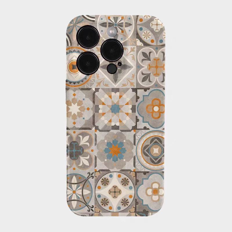 Shockproof Film material Plaid pattern soft Phone Case for iPhone 16/15/14/13