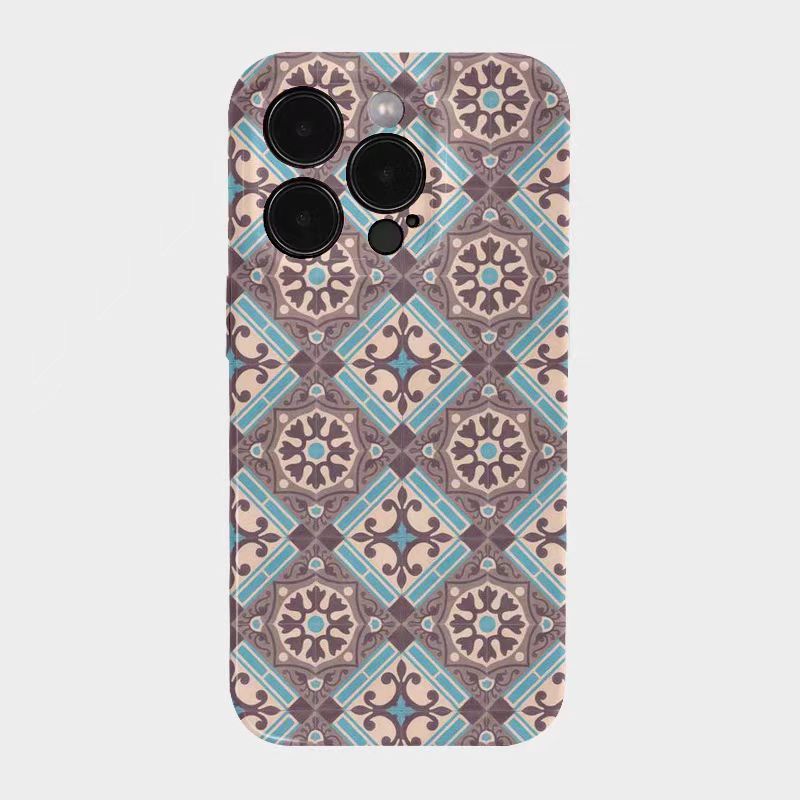 Shockproof Film material Plaid pattern soft Phone Case for iPhone 16/15/14/13