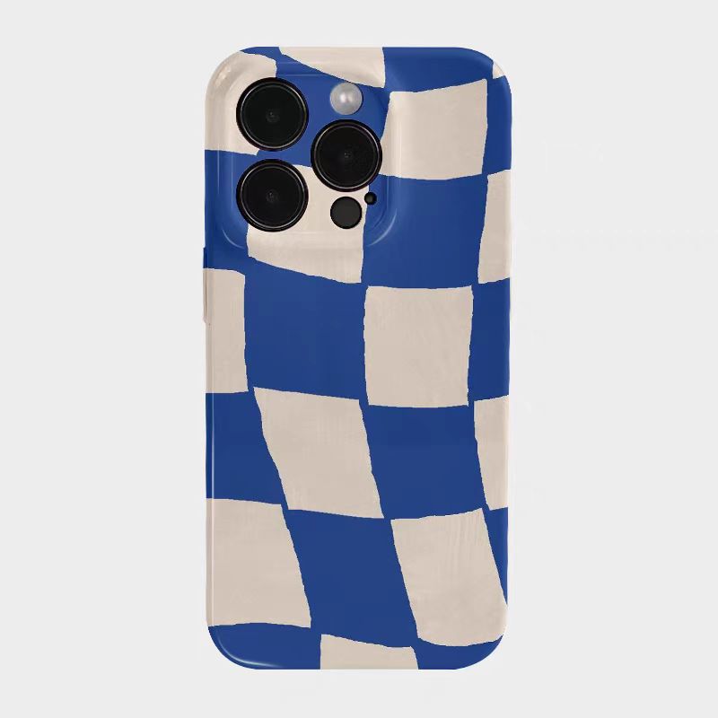Shockproof Film material Plaid pattern soft Phone Case for iPhone 16/15/14/13