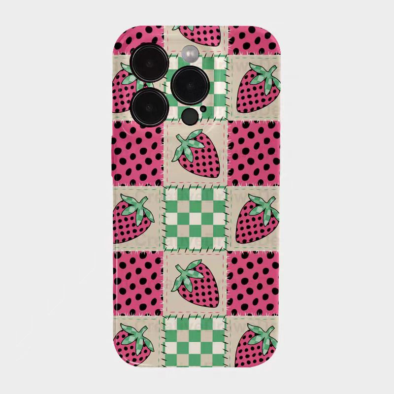 Shockproof Film material Plaid pattern soft Phone Case for iPhone 16/15/14/13