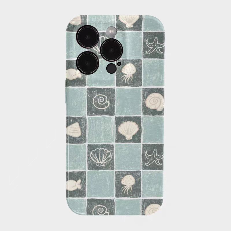 Shockproof Film material Plaid pattern soft Phone Case for iPhone 16/15/14/13