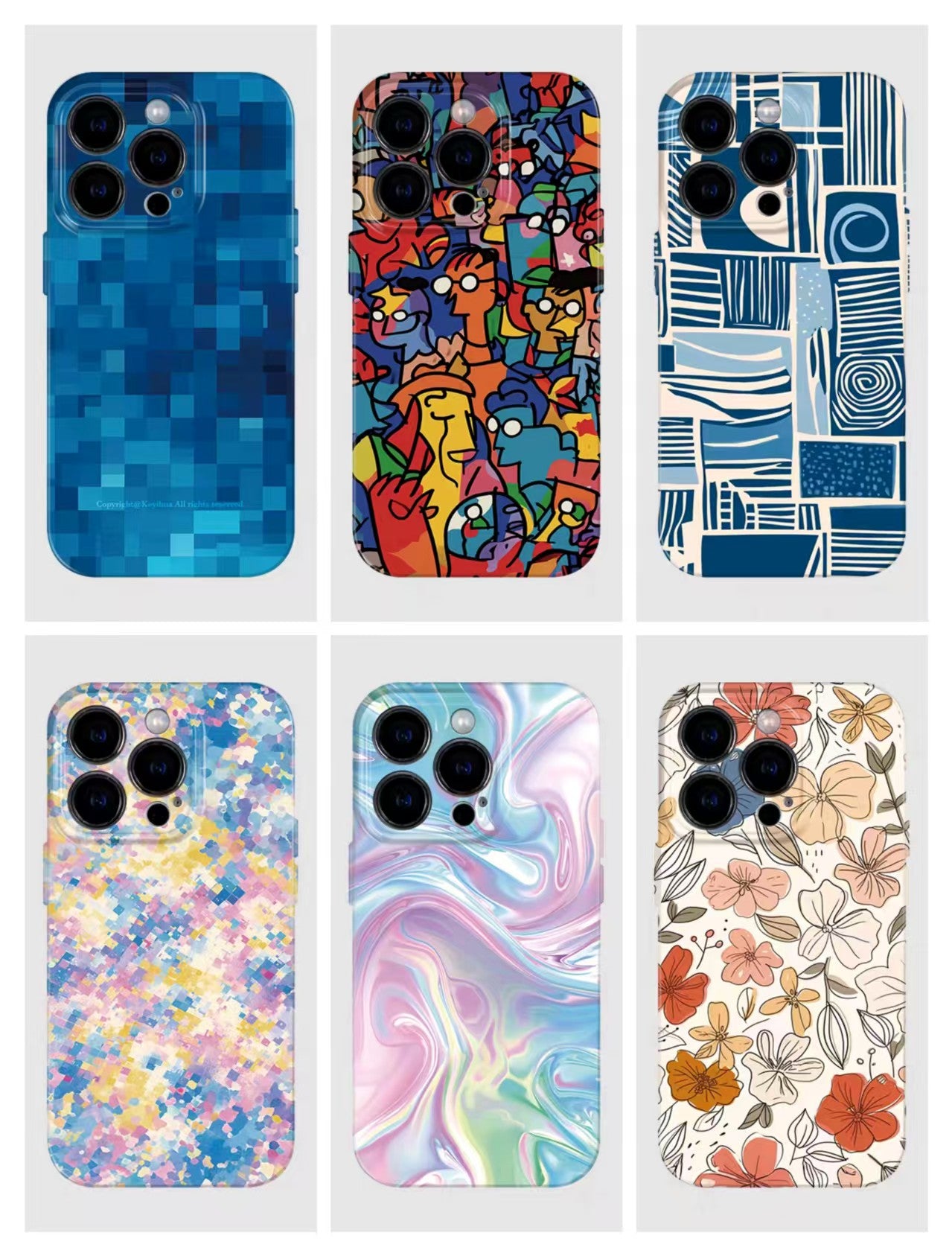 Shockproof Abstract pattern soft Phone Case for iPhone 16/15/14/13