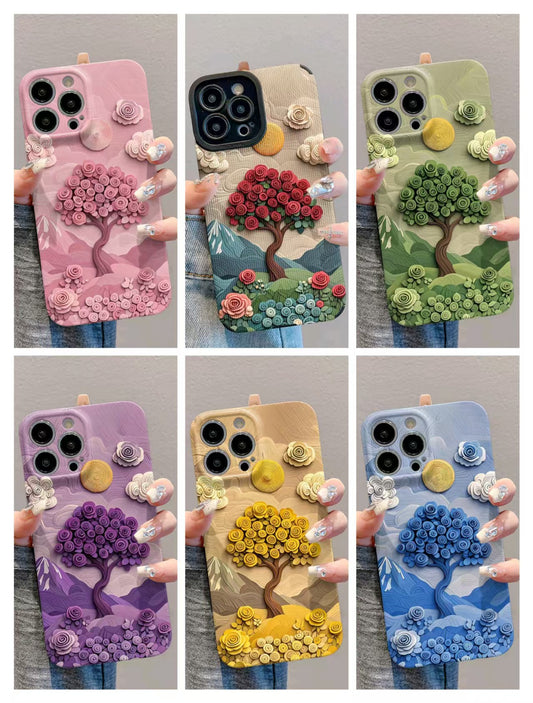 Shockproof oil painting style soft Phone Case for iPhone 16/15/14