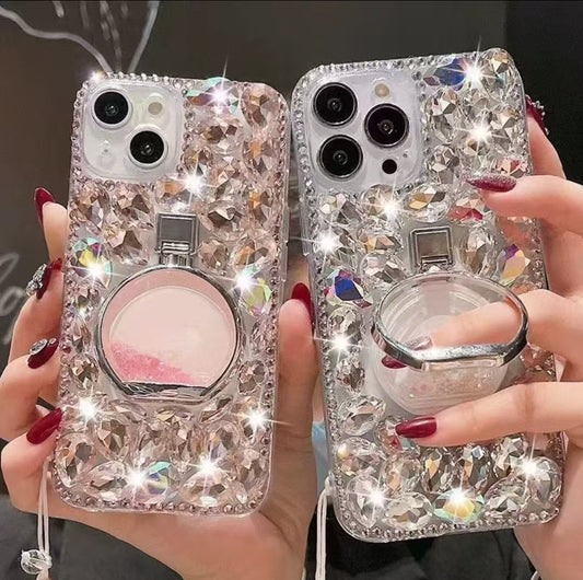 Shockproof Fashion Diamond Phone Holder iPhone case for iPhone 16/15/14/13/12/11