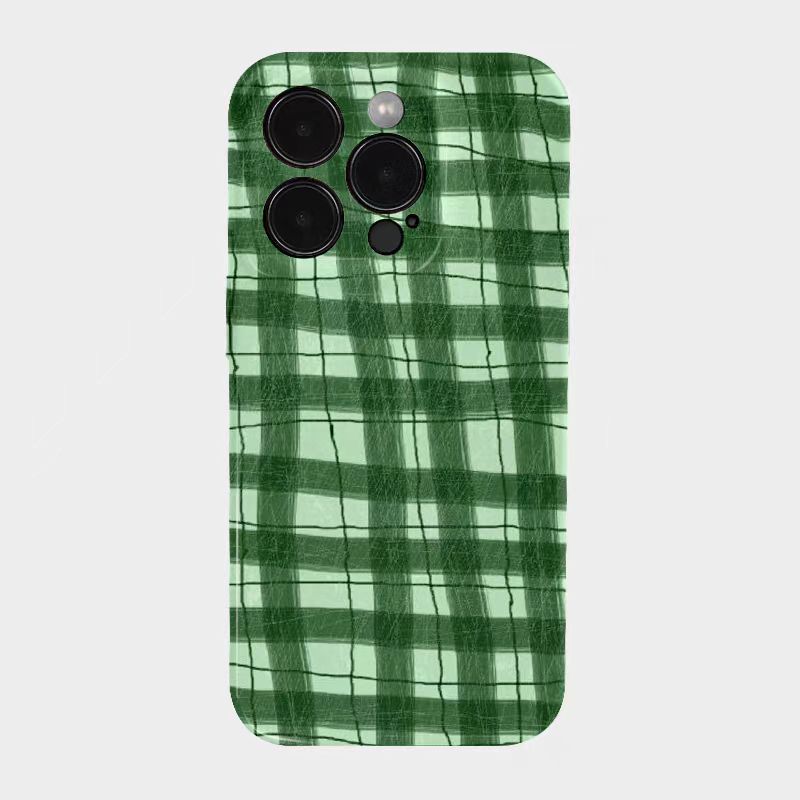 Shockproof Film material Plaid pattern soft Phone Case for iPhone 16/15/14/13